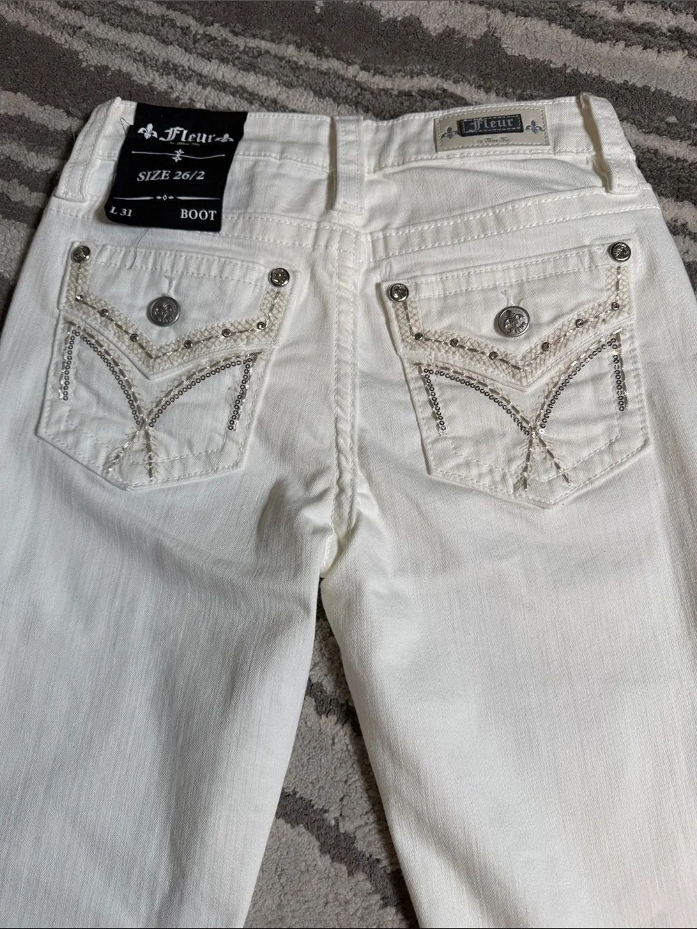 Miss Me White Embellished Boot Cut Jeans